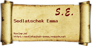 Sedlatschek Emma névjegykártya